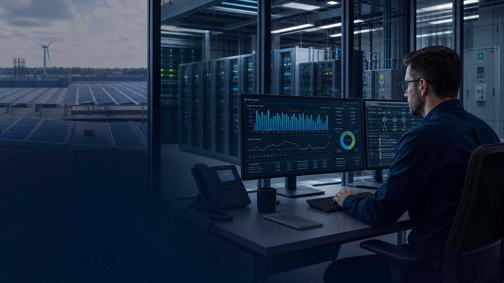 Enerji ve kapasite verilerini izleyen teknik operasyon uzmanı